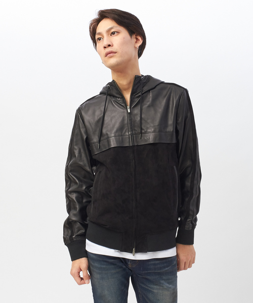 5351 POUR LES HOMMES（ゴーサンゴーイチプールオム）の「【セットアップ対応】ラムジャージーZIPパーカージャケット（ブルゾン・メンズ・ブラック・46/48）」の5枚目の写真