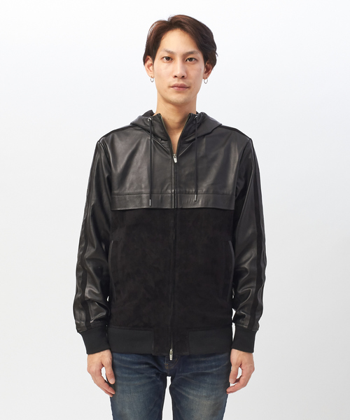 5351 POUR LES HOMMES（ゴーサンゴーイチプールオム）の「【セットアップ対応】ラムジャージーZIPパーカージャケット（ブルゾン・メンズ・ブラック・46/48）」の6枚目の写真