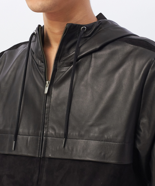 5351 POUR LES HOMMES（ゴーサンゴーイチプールオム）の「【セットアップ対応】ラムジャージーZIPパーカージャケット（ブルゾン・メンズ・ブラック・46/48）」の10枚目の写真