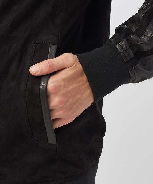 5351 POUR LES HOMMES（ゴーサンゴーイチプールオム）の「【セットアップ対応】ラムジャージーZIPパーカージャケット（ブルゾン・メンズ・ブラック・46/48）」の14枚目の写真