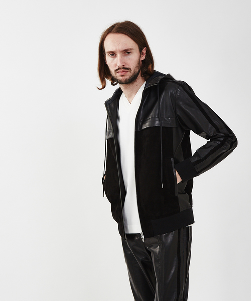 5351 POUR LES HOMMES（ゴーサンゴーイチプールオム）の「【セットアップ対応】ラムジャージーZIPパーカージャケット（ブルゾン・メンズ・ブラック・46/48）」の18枚目の写真