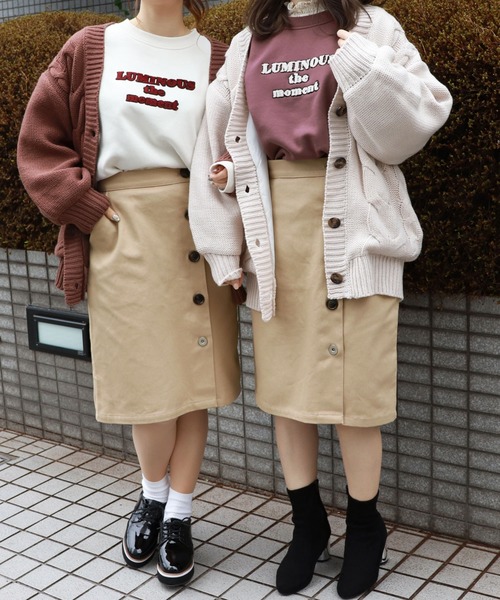 PairPair（ペアペア）の「サイドボタンツイルミディスカート（スカート・レディース・ベージュ/インディゴブルー/モカ・FREE）」の4枚目の写真