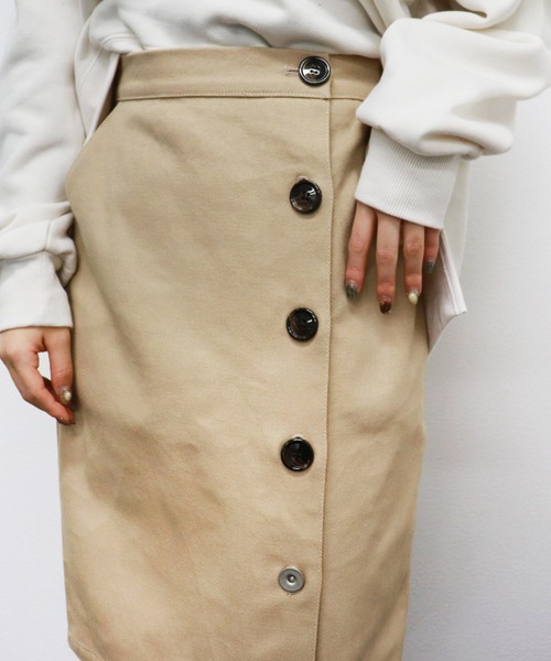 PairPair（ペアペア）の「サイドボタンツイルミディスカート（スカート・レディース・ベージュ/インディゴブルー/モカ・FREE）」の18枚目の写真