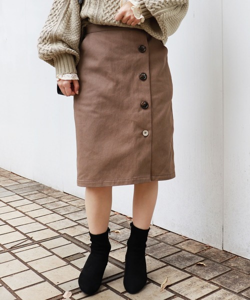 PairPair（ペアペア）の「サイドボタンツイルミディスカート（スカート・レディース・ベージュ/インディゴブルー/モカ・FREE）」の12枚目の写真