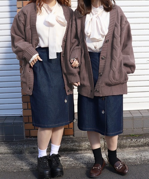 PairPair（ペアペア）の「サイドボタンツイルミディスカート（スカート・レディース・ベージュ/インディゴブルー/モカ・FREE）」の6枚目の写真