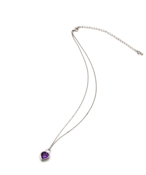 ATELIER COVA（アトリエコバ）の「シルバー925　8㎜天然石ハートチャームネックレス【ガーネット・アメシスト】（ネックレス・レディース・パープル系その他/ワインレッド/ブラック/ブルー/グリーン・FREE）」の14枚目の写真