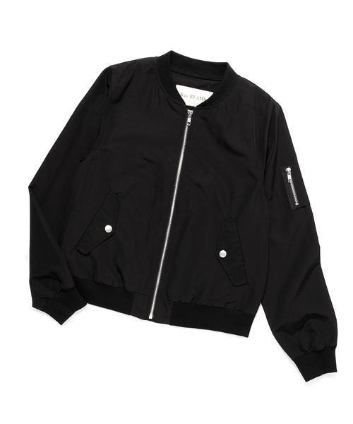 Ray BEAMS（レイビームス）の「Ray BEAMS / グログラン MA-1 ブルゾン（ブルゾン・レディース・ブラック/ネイビー・0/1）」の3枚目の写真