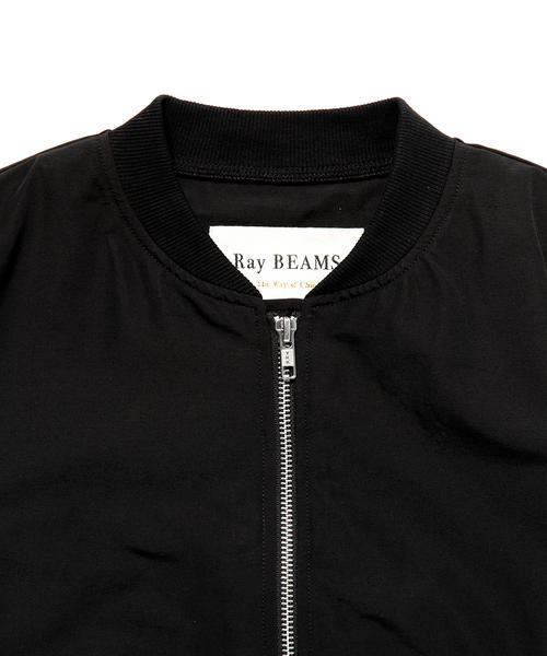 Ray BEAMS（レイビームス）の「Ray BEAMS / グログラン MA-1 ブルゾン（ブルゾン・レディース・ブラック/ネイビー・0/1）」の4枚目の写真