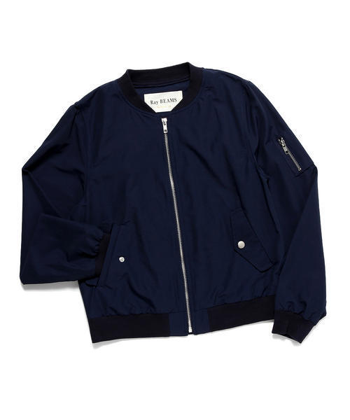 Ray BEAMS（レイビームス）の「Ray BEAMS / グログラン MA-1 ブルゾン（ブルゾン・レディース・ブラック/ネイビー・0/1）」の22枚目の写真