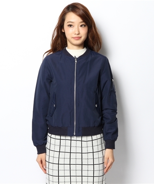 Ray BEAMS（レイビームス）の「Ray BEAMS / グログラン MA-1 ブルゾン（ブルゾン・レディース・ブラック/ネイビー・0/1）」の17枚目の写真