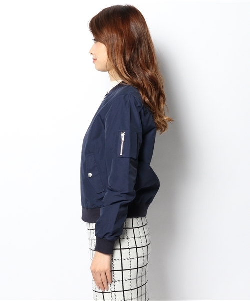 Ray BEAMS（レイビームス）の「Ray BEAMS / グログラン MA-1 ブルゾン（ブルゾン・レディース・ブラック/ネイビー・0/1）」の18枚目の写真