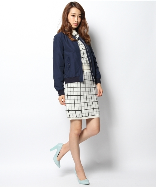 Ray BEAMS（レイビームス）の「Ray BEAMS / グログラン MA-1 ブルゾン（ブルゾン・レディース・ブラック/ネイビー・0/1）」の12枚目の写真