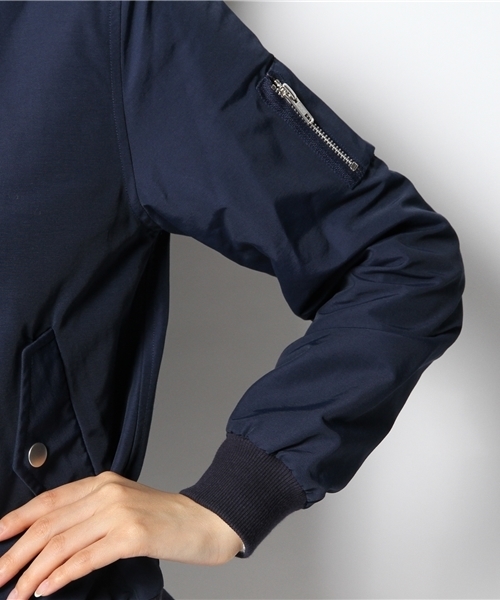 Ray BEAMS（レイビームス）の「Ray BEAMS / グログラン MA-1 ブルゾン（ブルゾン・レディース・ブラック/ネイビー・0/1）」の14枚目の写真