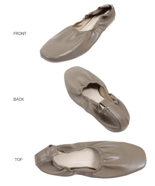 KOBE LETTUCE（コウベレタス）の「スクエアトゥギャザーフラットパンプス（パンプス・レディース・ベージュ/アイボリー/ブラック/シルバー/ラベンダー・LL/M/S/L）」の11枚目の写真