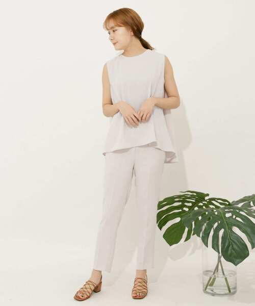 SENSE OF PLACE by URBAN RESEARCH（センスオブプレイスバイアーバンリサーチ）の「バックフレアセットアップ(テーパード)（セットアップ・レディース・ネイビー/グリーン/ライトベージュ・SMALL/MEDIUM）」の17枚目の写真