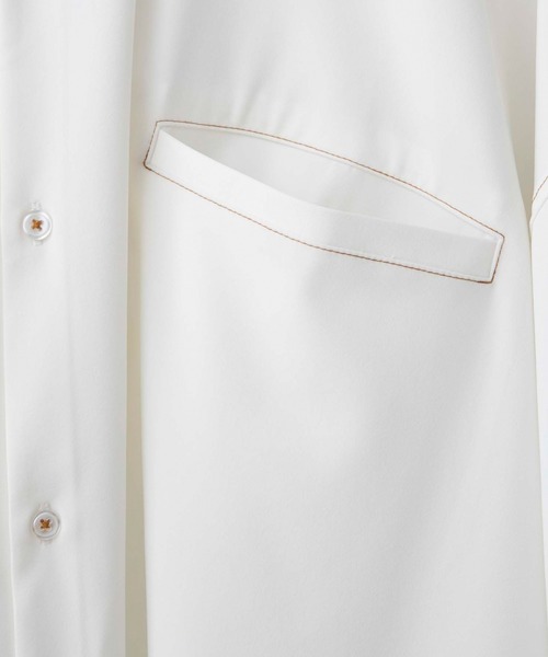 anown(アノン)の「<新色追加>シャイニーステッチオーバーサイズ半袖シャツ【ファッションインフルエンサー tai×anown 限定コラボ】(シャツ/ブラウス・メンズ・ホワイト/ブラック/グレー系その他/ライトインディゴブルー・M/L)」の15枚目の写真