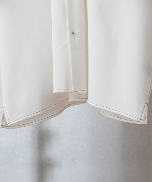 anown(アノン)の「<新色追加>シャイニーステッチオーバーサイズ半袖シャツ【ファッションインフルエンサー tai×anown 限定コラボ】(シャツ/ブラウス・メンズ・ホワイト/ブラック/グレー系その他/ライトインディゴブルー・M/L)」の18枚目の写真