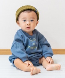 MAKE YOUR DAY | ほっとひと息プリント裏毛ロンパース■70.80cm(ロンパース)