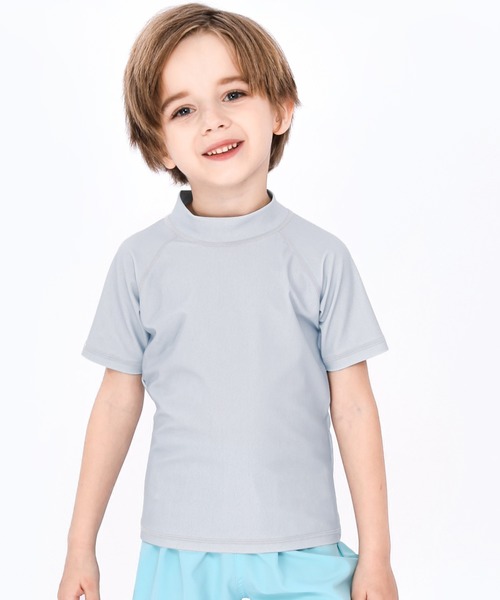 TeddyShop（テディショップ）の「キッズ水着 カラフル半袖ラッシュガードトップス（ラッシュガード・キッズ・ブラック/ネイビー/イエロー/ドット/ホワイト/ホワイト×ピンク/グレー/ライトブルー・100cm/130cm/150cm/110cm/120cm/140cm）」の18枚目の写真