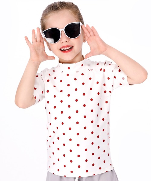 キッズ水着 カラフル半袖ラッシュガードトップス（ラッシュ