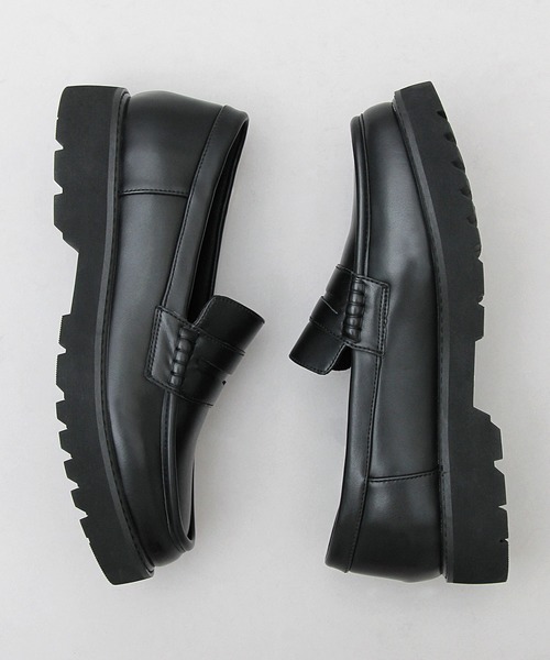 glabella(グラベラ)の「glabella / グラベラ / 厚底 ダッド コインローファー / プラットフォーム ドレスシューズ(ローファー・メンズ・ブラック・S/M/L)」の3枚目の写真