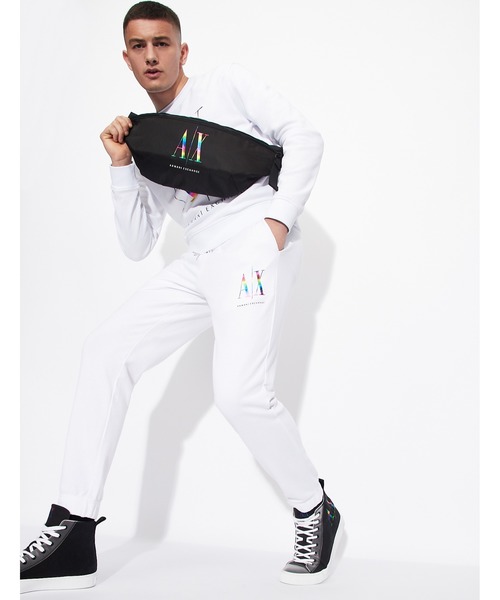 ARMANI EXCHANGE(アルマーニエクスチェンジ)の「【A|Xアルマーニ エクスチェンジ】ICON スウェットジョガーパンツ/プライドコレクション(スウェットパンツ・メンズ・ホワイト/ブラック・LARGE/MEDIUM/SMALL/X-LARGE/X-SMALL)」の7枚目の写真