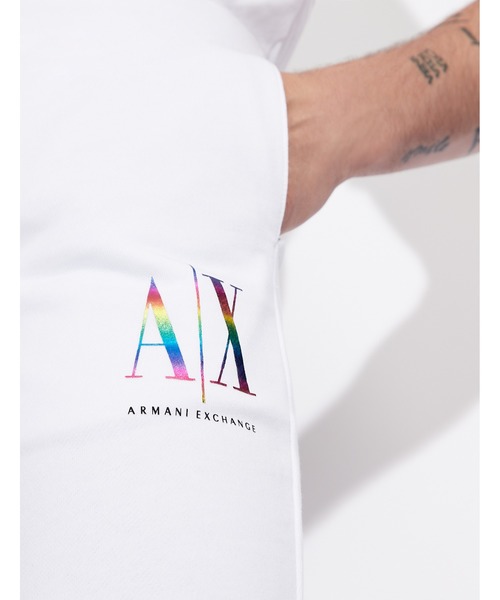 ARMANI EXCHANGE(アルマーニエクスチェンジ)の「【A|Xアルマーニ エクスチェンジ】ICON スウェットジョガーパンツ/プライドコレクション(スウェットパンツ・メンズ・ホワイト/ブラック・LARGE/MEDIUM/SMALL/X-LARGE/X-SMALL)」の3枚目の写真