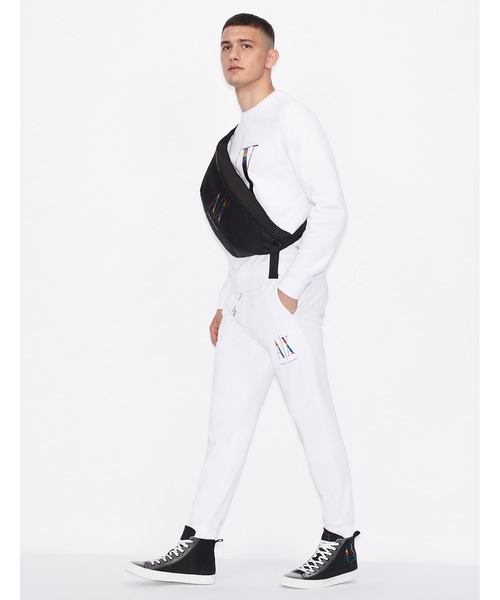 ARMANI EXCHANGE(アルマーニエクスチェンジ)の「【A|Xアルマーニ エクスチェンジ】ICON スウェットジョガーパンツ/プライドコレクション(スウェットパンツ・メンズ・ホワイト/ブラック・LARGE/MEDIUM/SMALL/X-LARGE/X-SMALL)」の5枚目の写真