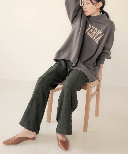 Bab(バブ)の「【WEB限定】ジャガードニットパンツ(その他パンツ・レディース・ブラック/カーキ/テラコッタ・FREE)」の9枚目の写真