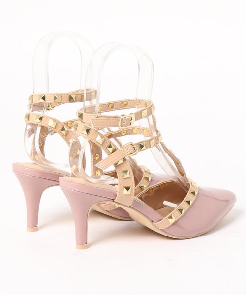 KOBE LETTUCE（コウベレタス）の「ダブルストラップスタッズパンプス（パンプス・レディース・ブラック/ブルー/ピンク/オフホワイト・L/LL/M/S）」の6枚目の写真