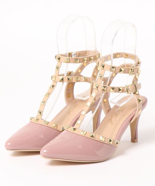 KOBE LETTUCE（コウベレタス）の「ダブルストラップスタッズパンプス（パンプス・レディース・ブラック/ブルー/ピンク/オフホワイト・L/LL/M/S）」の8枚目の写真