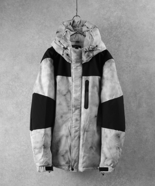 ファイバーダウン ア A ジャケット 切り替え スモーキー バンダナ柄 ダウンジャケット コート Make Make A ア レイ のファッション Ray メイク