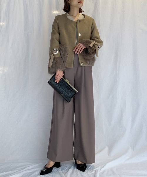 LUGIVA（ルギヴァ）の「フォックスファージャケット（ノーカラー