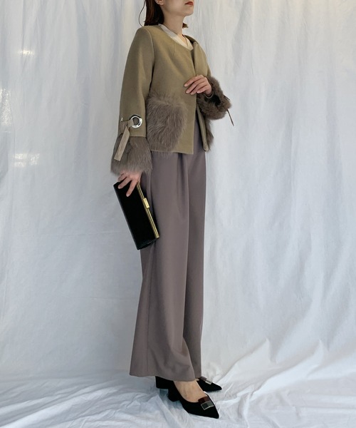 LUGIVA（ルギヴァ）の「フォックスファージャケット（ノーカラー