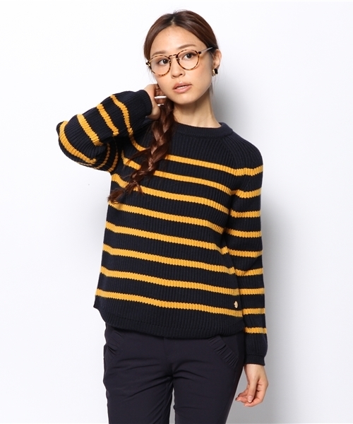 SHIPS for women(シップスフォーウィメン)の「【CLASSY.12月号掲載】ソリッド/ボーダー アゼニット プルオーバー(ニット/セーター・レディース・ライトホワイト/ブラック/ブルー/ネイビー・36/38)」の3枚目の写真