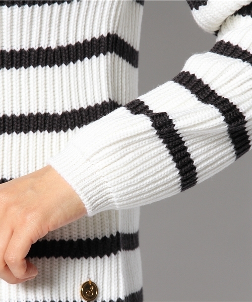 SHIPS for women(シップスフォーウィメン)の「【CLASSY.12月号掲載】ソリッド/ボーダー アゼニット プルオーバー(ニット/セーター・レディース・ライトホワイト/ブラック/ブルー/ネイビー・36/38)」の10枚目の写真