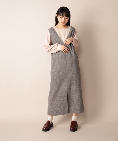 Mysa&Liina（ミーサリーナ）の「２WAYチェックジャンパースカート（ジャンパースカート・レディース・ブラウン/グレー/ベージュ・M）」の17枚目の写真