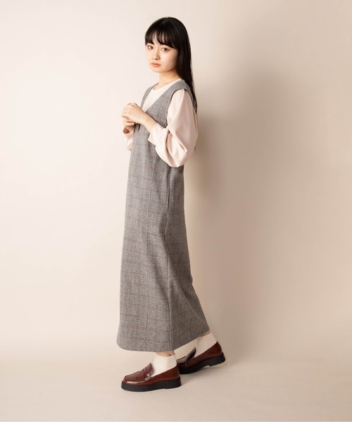 Mysa&Liina（ミーサリーナ）の「２WAYチェックジャンパースカート（ジャンパースカート・レディース・ブラウン/グレー/ベージュ・M）」の16枚目の写真