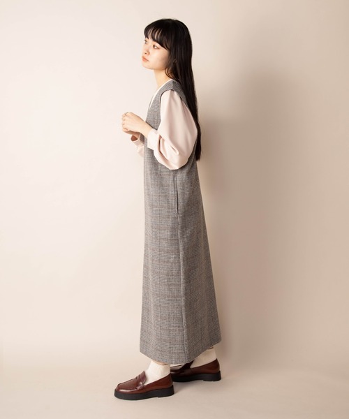 Mysa&Liina（ミーサリーナ）の「２WAYチェックジャンパースカート（ジャンパースカート・レディース・ブラウン/グレー/ベージュ・M）」の18枚目の写真