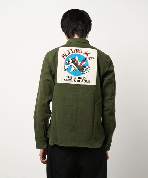 PEANUTS(ピーナッツ)の「LOWBLOW KNUCKLE / ローブローナックル / PEANUTS / FLYING ACE ミリタリーシャツ(M2)(シャツ/ブラウス・メンズ・ベージュ/ブラック/グリーン・L/XL/M/XXL)」の6枚目の写真