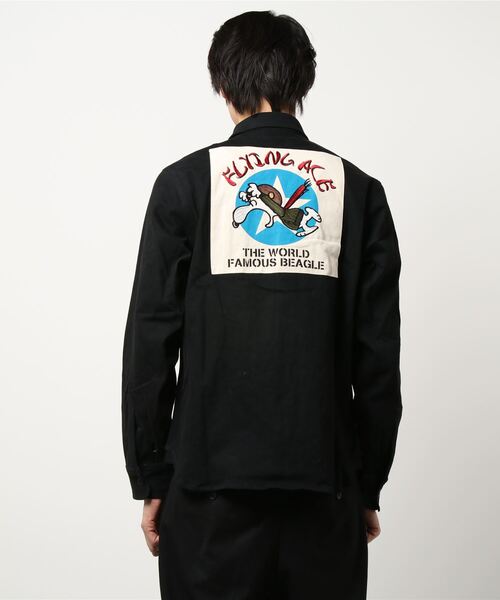 PEANUTS(ピーナッツ)の「LOWBLOW KNUCKLE / ローブローナックル / PEANUTS / FLYING ACE ミリタリーシャツ(M2)(シャツ/ブラウス・メンズ・ベージュ/ブラック/グリーン・L/XL/M/XXL)」の4枚目の写真