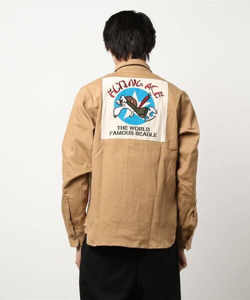 PEANUTS(ピーナッツ)の「LOWBLOW KNUCKLE / ローブローナックル / PEANUTS / FLYING ACE ミリタリーシャツ(M2)(シャツ/ブラウス・メンズ・ベージュ/ブラック/グリーン・L/XL/M/XXL)」の7枚目の写真