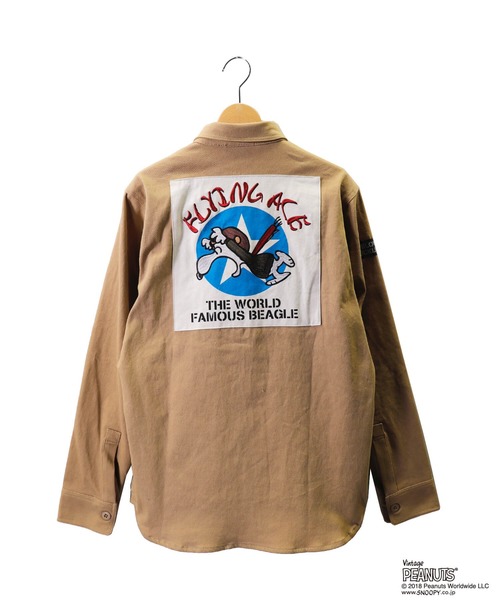 PEANUTS(ピーナッツ)の「LOWBLOW KNUCKLE / ローブローナックル / PEANUTS / FLYING ACE ミリタリーシャツ(M2)(シャツ/ブラウス・メンズ・ベージュ/ブラック/グリーン・L/XL/M/XXL)」の1枚目の写真