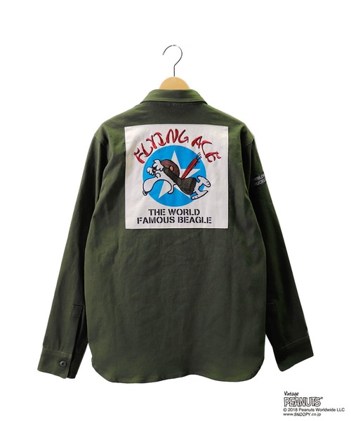 PEANUTS(ピーナッツ)の「LOWBLOW KNUCKLE / ローブローナックル / PEANUTS / FLYING ACE ミリタリーシャツ(M2)(シャツ/ブラウス・メンズ・ベージュ/ブラック/グリーン・L/XL/M/XXL)」の3枚目の写真