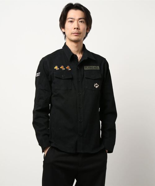 PEANUTS(ピーナッツ)の「LOWBLOW KNUCKLE / ローブローナックル / PEANUTS / FLYING ACE ミリタリーシャツ(M2)(シャツ/ブラウス・メンズ・ベージュ/ブラック/グリーン・L/XL/M/XXL)」の8枚目の写真