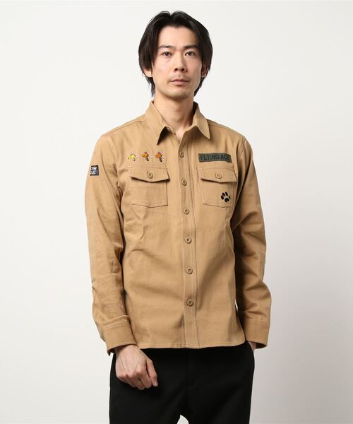 PEANUTS(ピーナッツ)の「LOWBLOW KNUCKLE / ローブローナックル / PEANUTS / FLYING ACE ミリタリーシャツ(M2)(シャツ/ブラウス・メンズ・ベージュ/ブラック/グリーン・L/XL/M/XXL)」の9枚目の写真