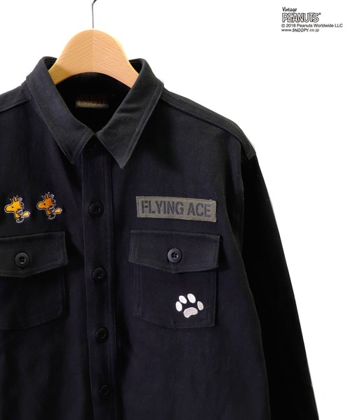 PEANUTS(ピーナッツ)の「LOWBLOW KNUCKLE / ローブローナックル / PEANUTS / FLYING ACE ミリタリーシャツ(M2)(シャツ/ブラウス・メンズ・ベージュ/ブラック/グリーン・L/XL/M/XXL)」の16枚目の写真