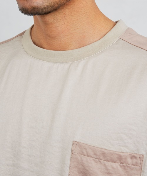 Loungewear tokyo(ラウンジウェアトウキョウ)の「ビッグシルエット 配色ビンテージサテン 1ポケット半袖ヘムラインカットソー(Tシャツ/カットソー・メンズ・ブラック系その他/ベージュ系その他/グリーン系その他/ブルー系その他・L/M)」の21枚目の写真