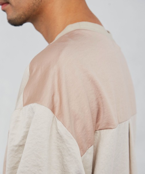 Loungewear tokyo(ラウンジウェアトウキョウ)の「ビッグシルエット 配色ビンテージサテン 1ポケット半袖ヘムラインカットソー(Tシャツ/カットソー・メンズ・ブラック系その他/ベージュ系その他/グリーン系その他/ブルー系その他・L/M)」の22枚目の写真