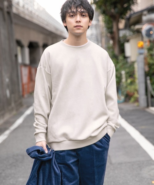 RAGEBLUE（レイジブルー）の「スウェードタッチクルーネック/931944（スウェット・メンズ・ライトブルー/パープル/オフホワイト/グレー・MEDIUM/LARGE/SMALL）」の6枚目の写真